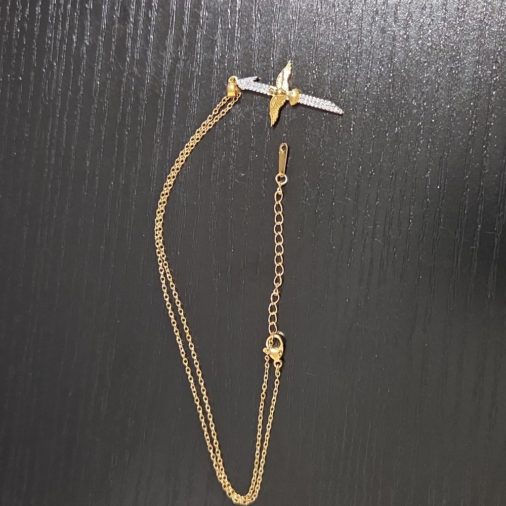 Stainless Steel Dove Cross Pendant Necklace